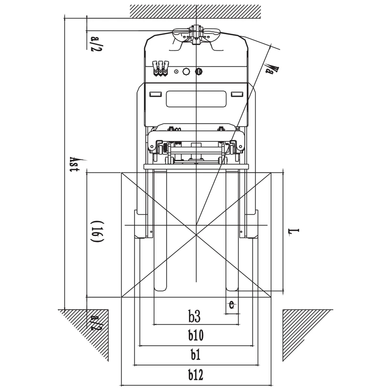 Gerbeur électrique à mât rétractable contrebalancé EVVP12C/EVVP15C – vue latérale