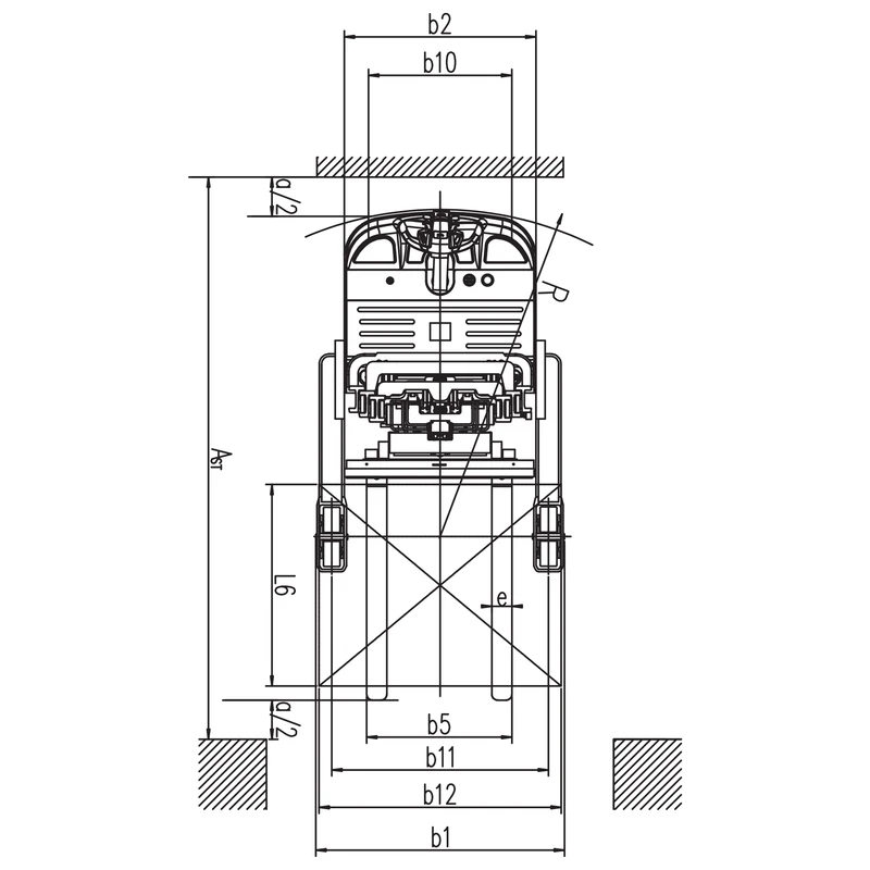 Mât et fourches du chariot électrique EVV15DDS/EVV20DDS