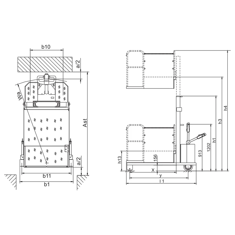 Préparateur de commandes électrique EKV400 de 400 kg – vue 2