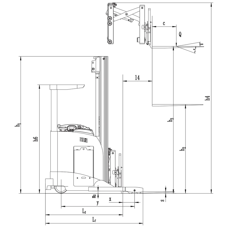 Chariot électrique à mât rétractable REV15DS/REV18DS – vue 8