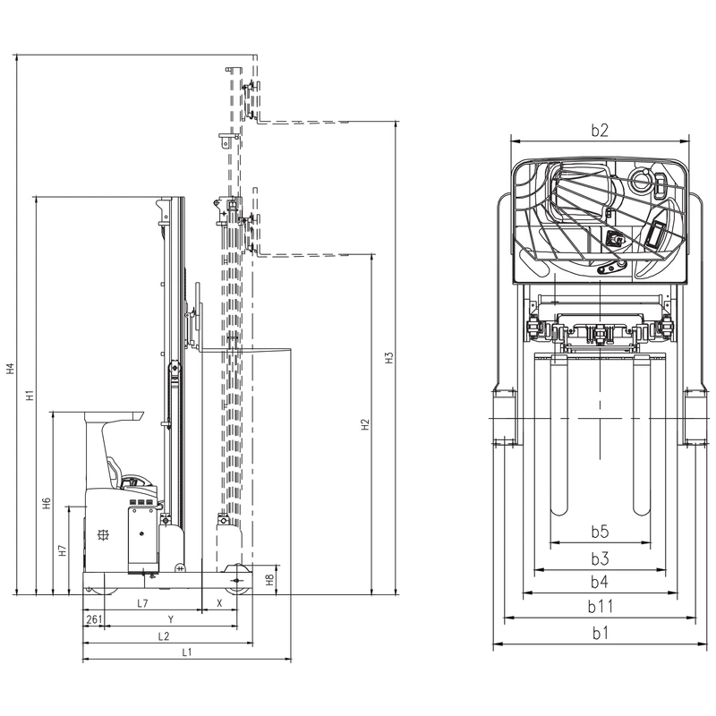Chariot à mât rétractable électrique REV20VP de 2 000 kg – vue 5