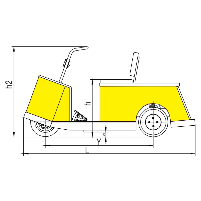 Chariot électrique Delacco VEV05 avec carrosserie en acier soudé – vue détaillée